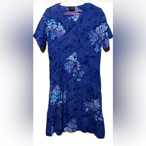 Cantiki Batik Dress S Tropical Floral Turtles Rayon Boho Hippie Pockets Sundress